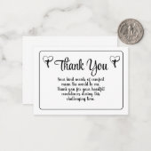 Einfaches Herzkreuz Vielen Dank für Ihre Nachricht Mitteilungskarte (Vorderseite/Rückseite Beispiel)