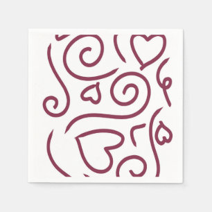 Einfaches Herzmuster Serviette