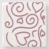 Einfaches Herzmuster Steinuntersetzer (Vorderseite)