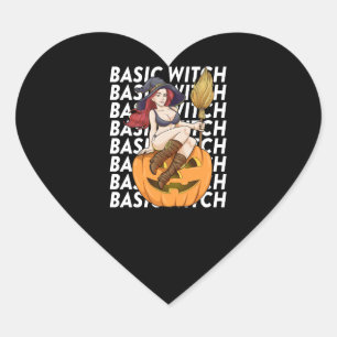 Einfaches Hexen-Halloween-Kostüm Lustig Sarkastisc Herz-Aufkleber