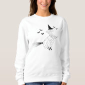 Einfaches Hexenmädchen mit Flechtwerk-KunstHallowe Sweatshirt (Vorderseite)