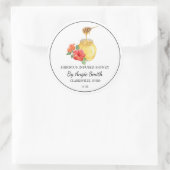 Einfaches Hibiskus-Infusionshonig-Label Runder Aufkleber (Tasche)