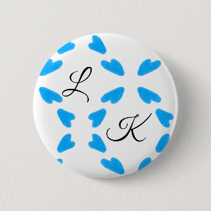 Einfaches himmelblau Aquarell fügen Sie Ihr Monogr Button