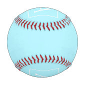 Einfaches Himmelblau Monogramm Baseball (Rückseite)
