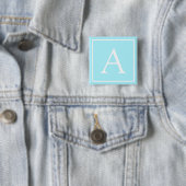 Einfaches Himmelblau Monogramm Button (Beispiel)