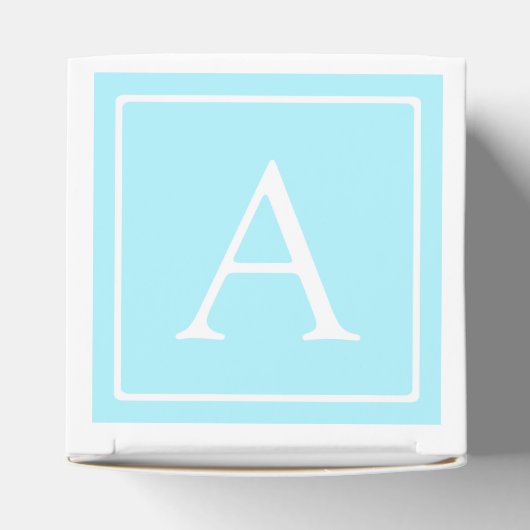 Einfaches Himmelblau-Monogramm Geschenkschachtel (Oben)