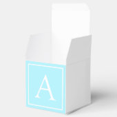 Einfaches Himmelblau-Monogramm Geschenkschachtel (Geöffnet)