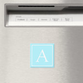 Einfaches Himmelblau-Monogramm Magnet (In Situ (Geschirrspüler))