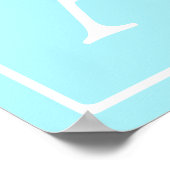 Einfaches Himmelblau-Monogramm Poster (Ecke)