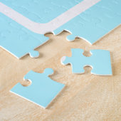 Einfaches Himmelblau-Monogramm Puzzle (Seite)