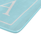 Einfaches Himmelblau-Monogramm Schneidebrett (Ecke)