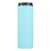 Einfaches Himmelblau-Monogramm Thermosbecher (Rückseite)