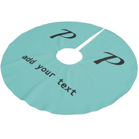 einfaches Hinzufügen eines Foto-Bugs in Monogramm Polyester Weihnachtsbaumdecke (Schrägansicht)