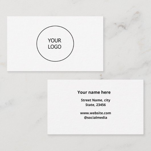 einfaches Hinzufügen eines Logogeschäftes Visitenkarte (Vorne/Hinten)