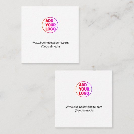 einfaches Hinzufügen eines Logos oder einer Wasser Quadratische Visitenkarte (Vorne/Hinten)