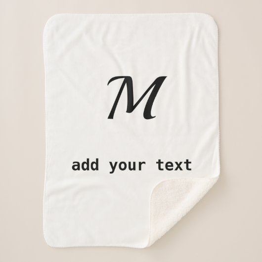 einfaches Hinzufügen eines Monogramm-Fotos Sherpadecke (Vorderseite)