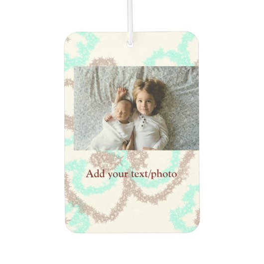 einfaches Hinzufügen IHRES FOTOS TEXT Blue Glitzer Autolufterfrischer (Vorderseite)