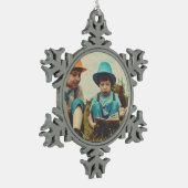 einfaches Hinzufügen IHRES FOTOS TEXT CHRISTMAS Ce Schneeflocken Zinn-Ornament (Links)
