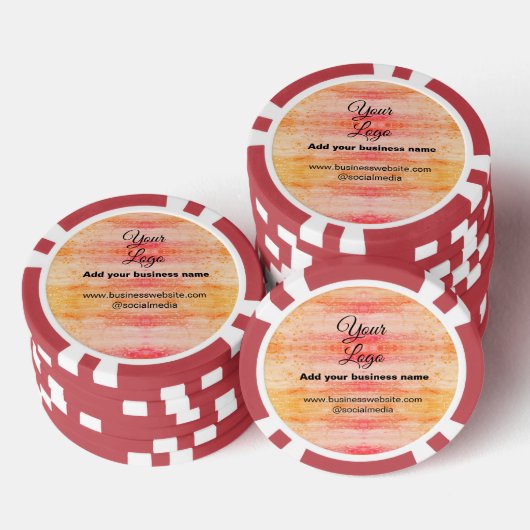 einfaches Hinzufügen Ihres Logos/Designs mit rosa Pokerchips (Stapel)