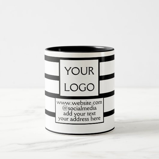 einfaches Hinzufügen Ihres Logos/Designs zu Ihrem  Zweifarbige Tasse (Mittel)