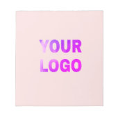 einfaches Hinzufügen von Logo/Design hier Text Notizblock (Vorderseite)