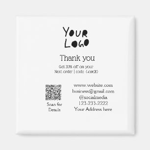 einfaches Hinzufügen von Logo/Design hier Text Q R Magnet