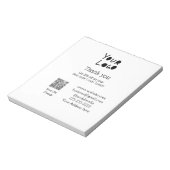 einfaches Hinzufügen von Logo/Design hier Text Q R Notizblock (Rotiert)