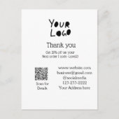 einfaches Hinzufügen von Logo/Design hier Text Q R Postkarte (Vorderseite)