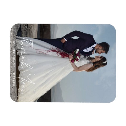 Einfaches Hinzufügen von Namen und Datum für Hochz Magnet (Horizontal)