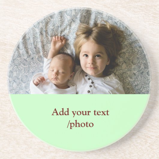 einfaches Hinzufügen von TEXT-CHRISTMAS IHRES FOTO Getränkeuntersetzer (Vorne)