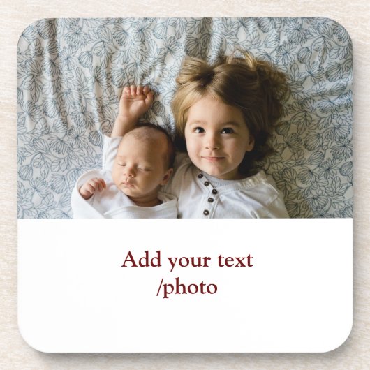 einfaches Hinzufügen von TEXT-CHRISTMAS IHRES FOTO Getränkeuntersetzer (Vorderseite)