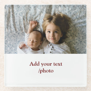 einfaches Hinzufügen von TEXT-CHRISTMAS IHRES FOTO Glasuntersetzer