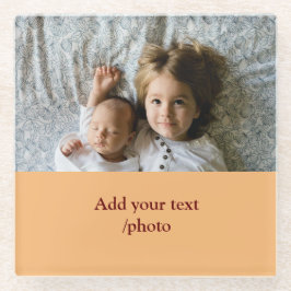 einfaches Hinzufügen von TEXT-CHRISTMAS IHRES FOTO Glasuntersetzer