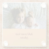 einfaches Hinzufügen von TEXT-CHRISTMAS IHRES FOTO Glasuntersetzer (Rückseite)