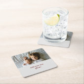 einfaches Hinzufügen von TEXT-CHRISTMAS IHRES FOTO Rechteckiger Pappuntersetzer (Vor Ort)