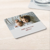 einfaches Hinzufügen von TEXT-CHRISTMAS IHRES FOTO Rechteckiger Pappuntersetzer (angewinkelt)