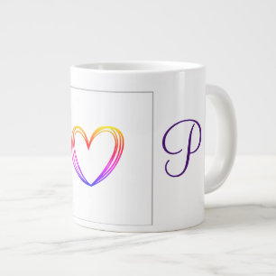 einfaches Hinzufügen von Text-Monogramm-Foto Jumbo-Tasse
