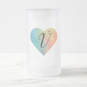 einfaches Hinzufügen von Text-Monogramm-Foto Mattglas Bierglas
