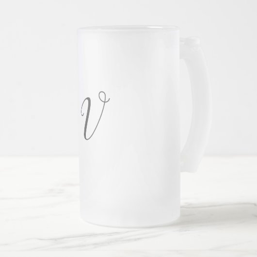 einfaches Hinzufügen von Text-Monogramm-Foto Mattglas Bierglas (VorderseiteRechts)