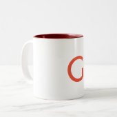 einfaches Hinzufügen von Text-Monogramm-Foto Zweifarbige Tasse (Vorderseite Links)
