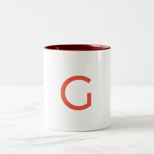einfaches Hinzufügen von Text-Monogramm-Foto Zweifarbige Tasse