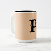 einfaches Hinzufügen von Text-Monogramm-Foto Zweifarbige Tasse (Vorderseite Links)