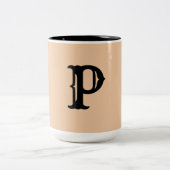 einfaches Hinzufügen von Text-Monogramm-Foto Zweifarbige Tasse (Mittel)