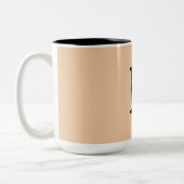 einfaches Hinzufügen von Text-Monogramm-Foto Zweifarbige Tasse (Links)