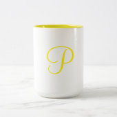 einfaches Hinzufügen von Text-Monogramm-Foto Zweifarbige Tasse (Mittel)