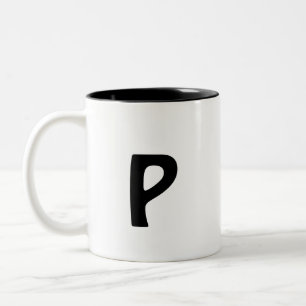 einfaches Hinzufügen von Text-Monogramm-Foto Zweifarbige Tasse