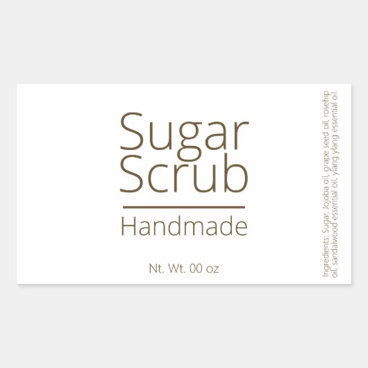 Einfaches, hoch entwickeltes Sugar Scrub Business Rechteckiger Aufkleber (Vorderseite)