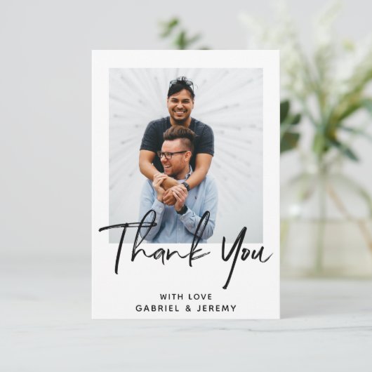 Einfaches Hochfahren mit Minimalistischem Skript f Dankeskarte (Stehend Vorderseite)