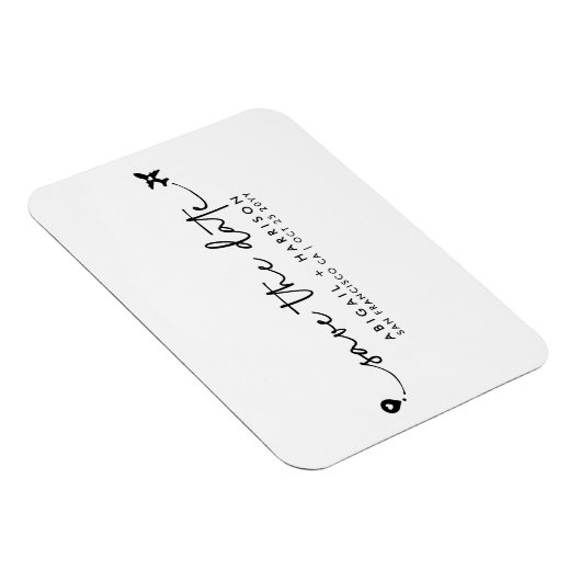 Einfaches Hochzeit in Urlaubsort-Script-Foto Magnet (Rechte Seite)