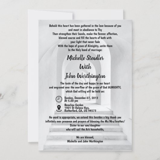 Einfaches Hochzeitbudget Einladung (Rückseite)